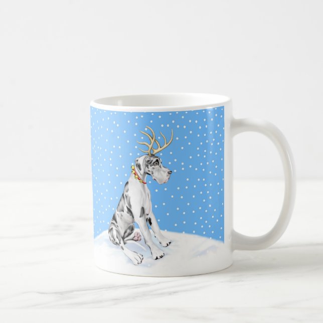 Great dane Reindeer jul Harlequin UC Kaffemugg (Höger)
