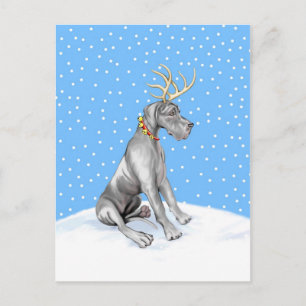 Great dane Reindeer, svart UC Helg Vykort