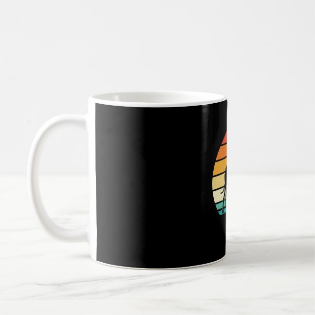 Great Dane Retro Sunset Hund Silhuett Kaffemugg (Vänster)