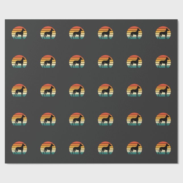 Great Dane Retro Sunset Hund Silhuett Presentpapper (Platt)