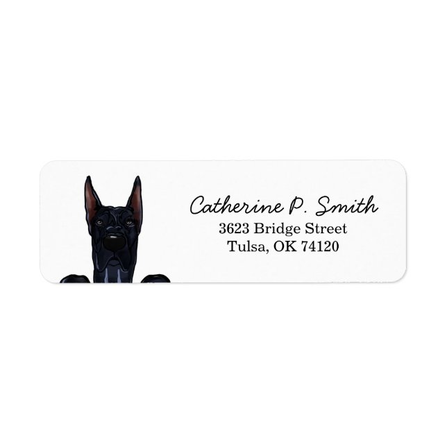 Great dane Returadress Returadress Etikett (Framsidan)