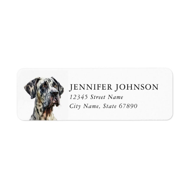 Great Dane Returadressetiketter Returadress Etikett (Framsidan)