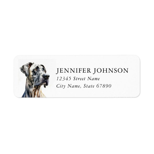 Great Dane Returadressetiketter Returadress Etikett (Framsidan)