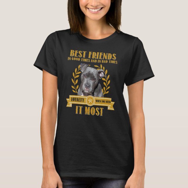 Great Dane Rolig Pitbull Hund T Shirt (Framsida)