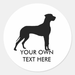 Great dane runt klistermärke