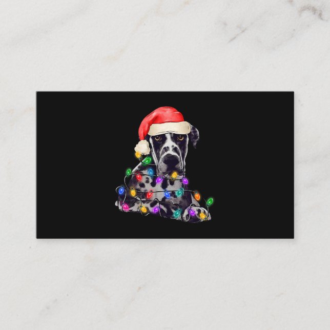 Great dane Santa Julgran Ljus Julafton Boys D. Visitkort (Framsida)