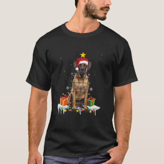 Great dane Santa Julgran Ljus Julafton Hund Bo T Shirt