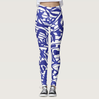 Great dane Silhouette blue Mönster Leggings