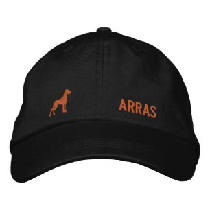 Great Dane Silhouette med Namn Broderad Keps
