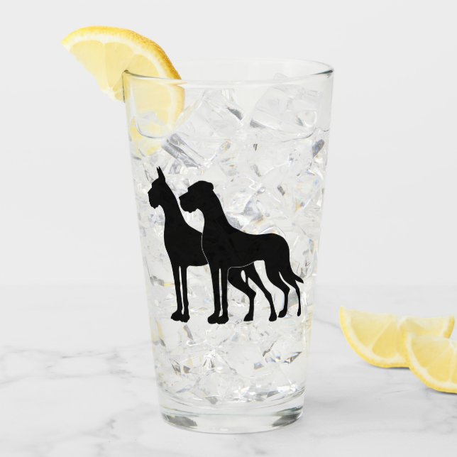 Great Dane Silhuetter Ölbryggare Glas (Framsida Ice)