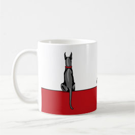 Great dane Sit Black Kaffemugg