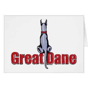 Great dane Sit Blue Hälsningskort