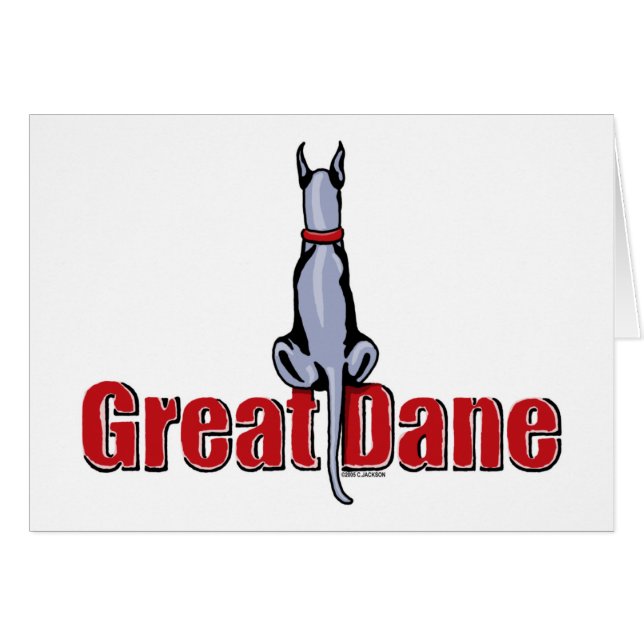 Great dane Sit Blue Hälsningskort (Framsidan Horizontal)