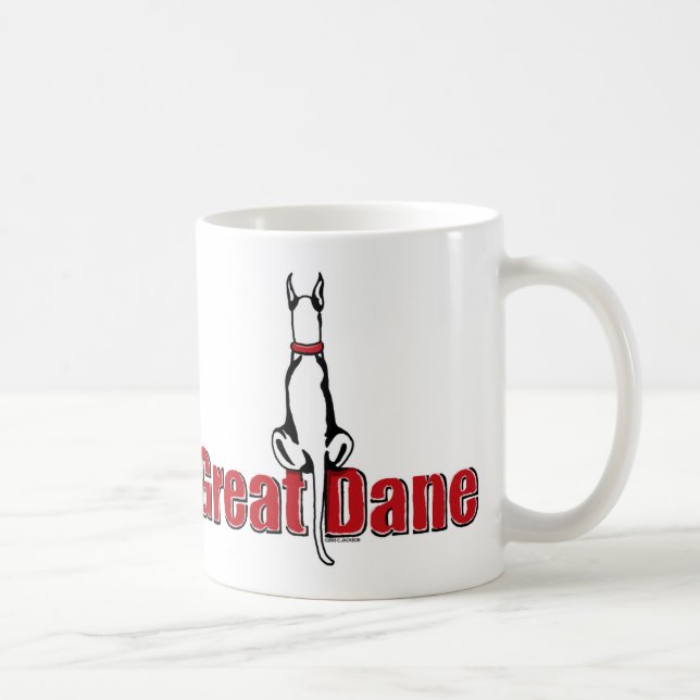 Great dane Sit White Kaffemugg (Höger)