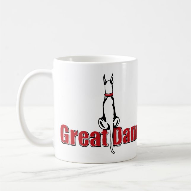 Great dane Sit White Kaffemugg (Vänster)
