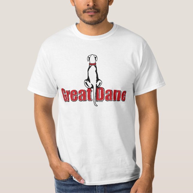 Great dane Sit White UC T Shirt (Framsida)