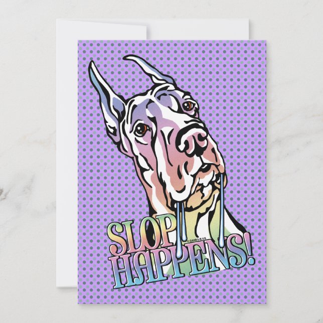 Great dane Slop Happens Pastel Inbjudningar (Framsida)