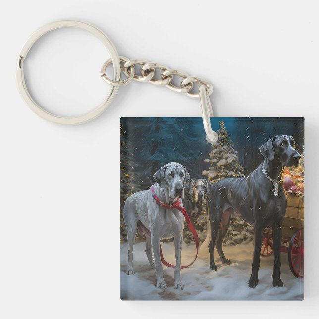 Great dane Snowy Sleigh-juldekretet (Framsidan)