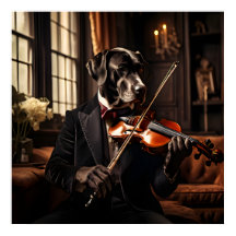 Great dane Spelande fiolin Vintage Porträtt