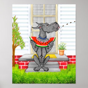Great dane SPIT Black Poster