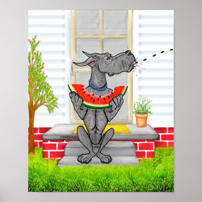 Great dane SPIT Black Poster (Framsidan)