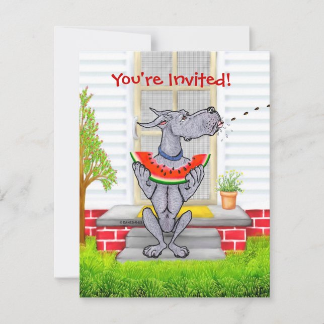 Great dane SPIT Blue Inbjudningar (Framsida)