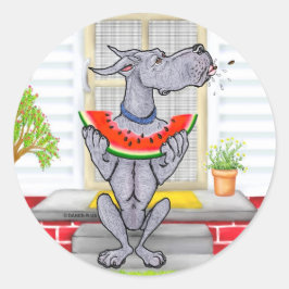 Great dane SPIT Blue Runt Klistermärke