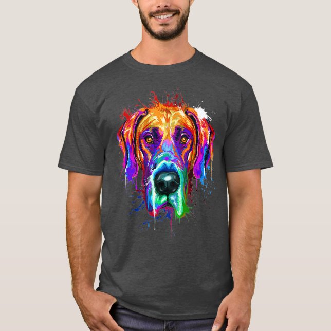 Great dane Stänk Art Dane Shirts Great dane T Shirt (Framsida)
