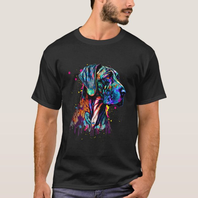 Great dane Stänk Art Dane T Shirt (Framsida)