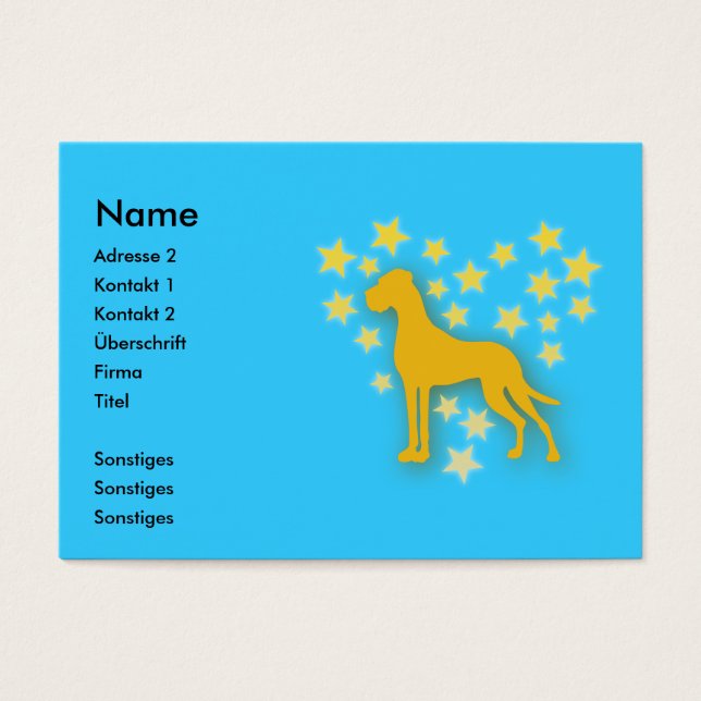 Great dane Stareart Visitkort (Framsidan)