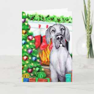 Great dane Stockings Blue UC Helgkort