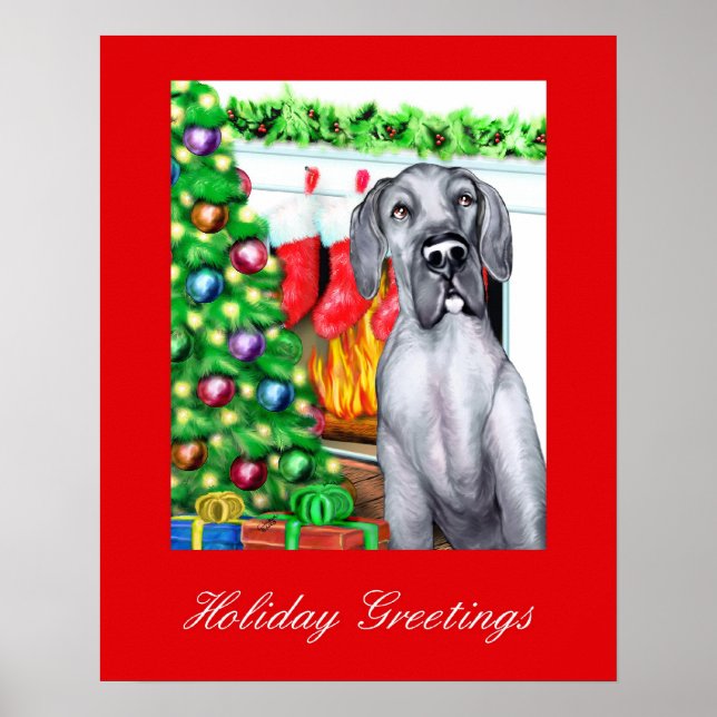 Great dane Stockings Blue UC Poster (Framsidan)