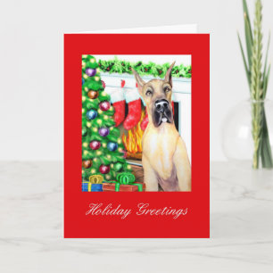 Great dane Stockings Fawn Helgkort
