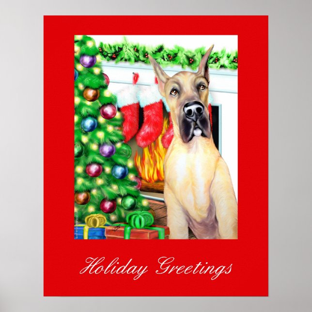 Great dane Stockings Fawn Poster (Framsidan)