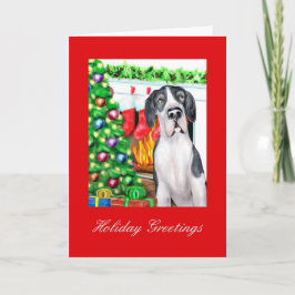 Great dane Stockings Mantle UC Helgkort