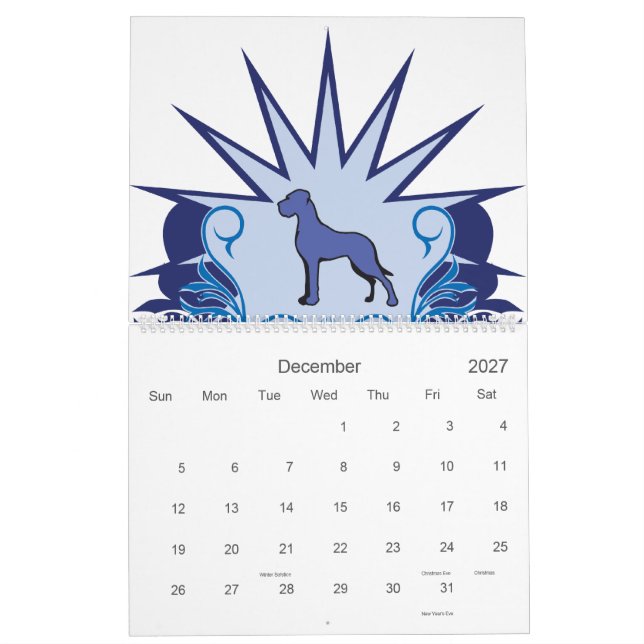 Great Dane Stor Kalender (Dec 2027)