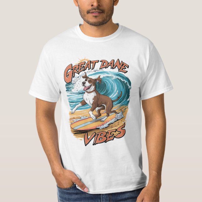 Great dane Surfing Äventyr T Shirt (Framsida)