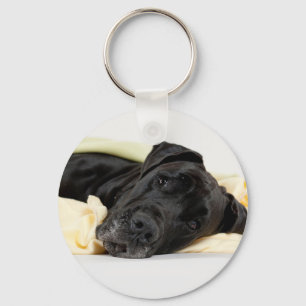 Great dane - svart / Deutsche Dogge - schwarz Nyckelring