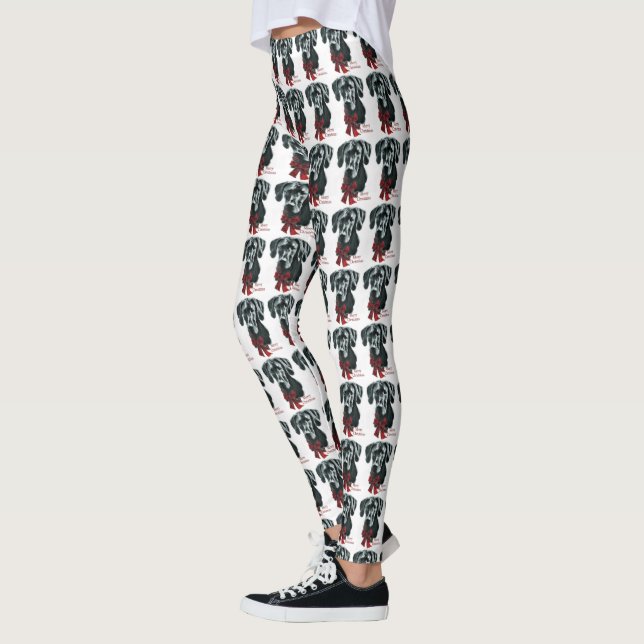 Great dane (svart) jul leggings (Vänster)