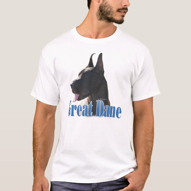 Great dane (svart) Namn T Shirt (Framsida)