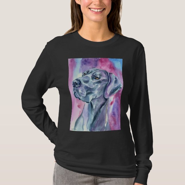 Great dane T Shirt Blue Mood (Framsida)