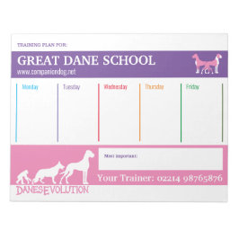 Great Dane-träningsplan Anteckningsblock