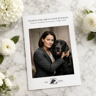 Great Dane Uppfödare Foto & Kontakt, QR-kod, logot Kort