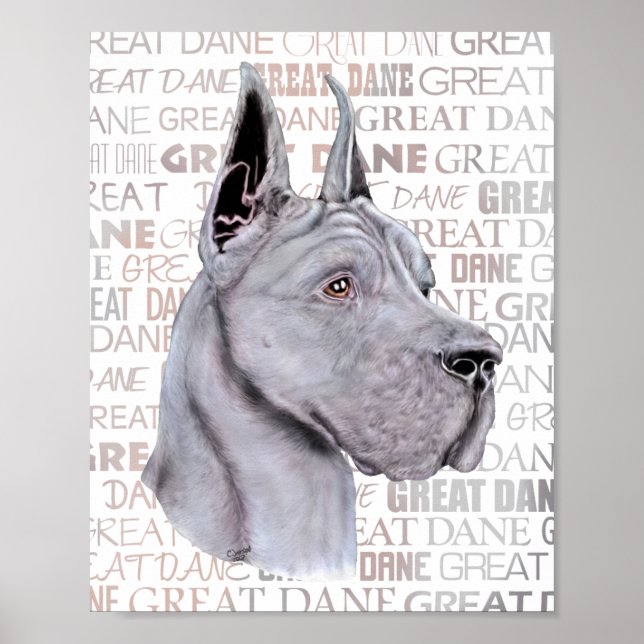 Great Dane Utställningsfärger Blå Poster (Framsidan)