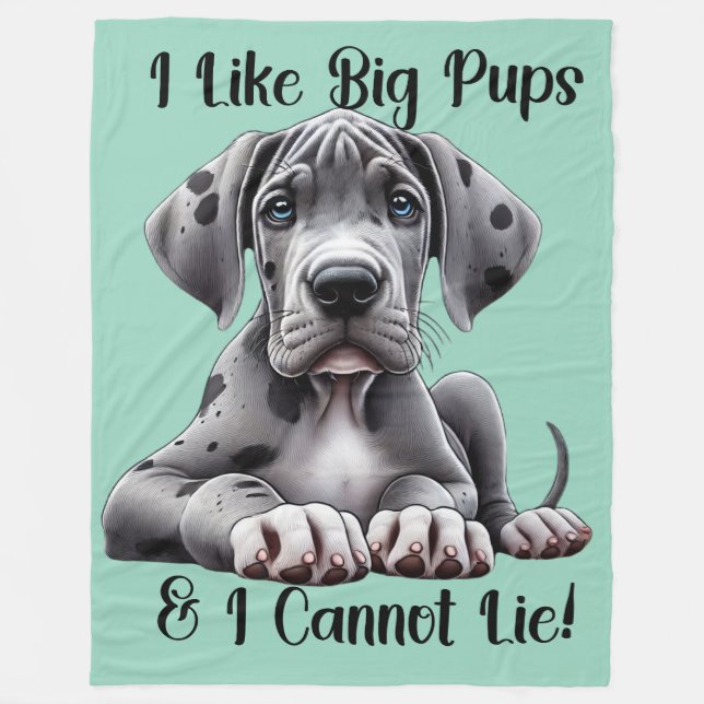 Great Dane-valp  Fleecefilt (Framsidan)