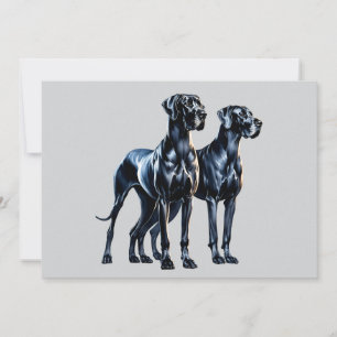 Great dane vattenfärg inbjudningar
