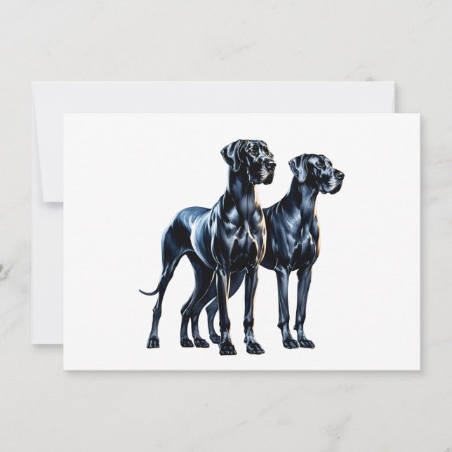Great dane vattenfärg inbjudningar (Framsida)
