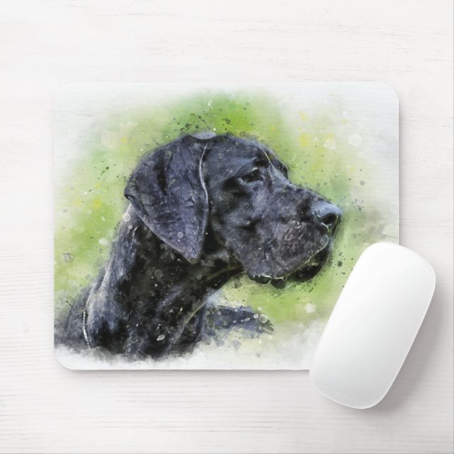 Great dane vattenfärg musmatta (Med mus)