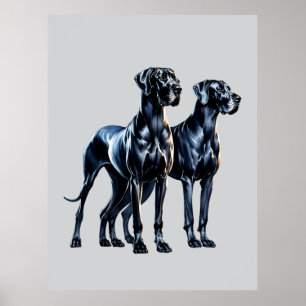 Great dane vattenfärg poster