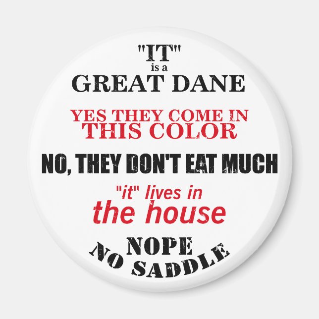 Great dane Walking Svarswers Magnet (Framsidan)